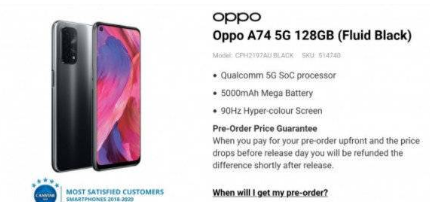 OPPOA74 5G屏幕尺寸多少